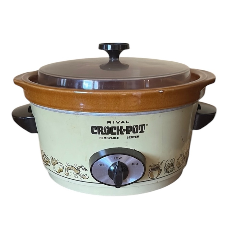 Rival Vintage Crock-Pot Removable Server - Brown and Cream 5 quart